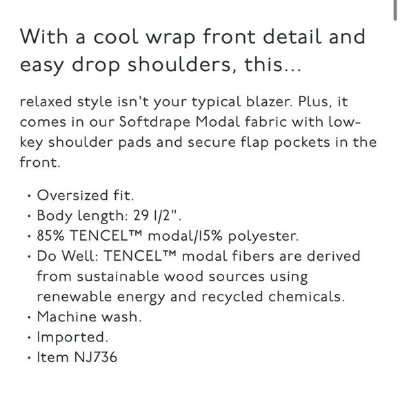 Madewell Relaxed Blazer in Softdrape Black Size L. NWT. - Picture 5 of 16